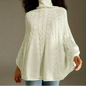 STYLEWE Ivory Cable Knit Batwing Poncho Size XXL NWT